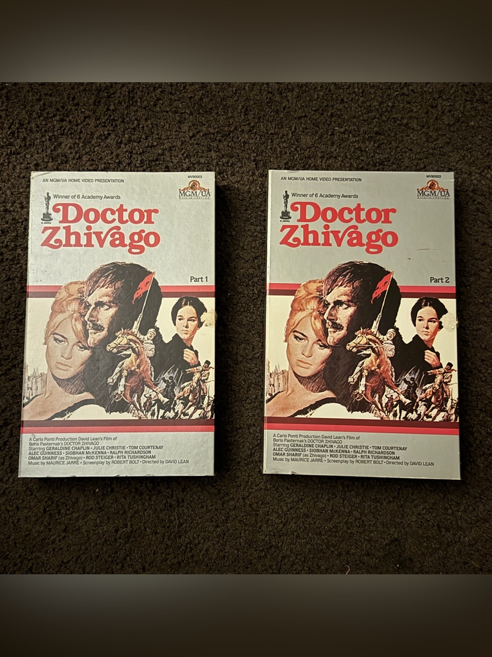 Doctor Zhivago VHS tapes (Big Box) - lot of 2 tapes - NOT TESTED